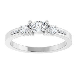 Continuum Sterling Silver 5x3 mm Elongated Cushion Ring Mounting – image 5