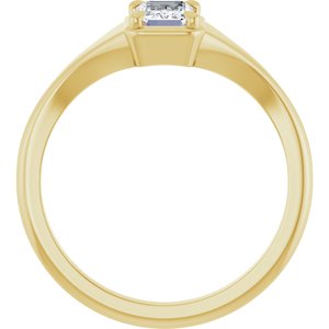 14K Yellow Gold 6x4 mm Emerald Ring Mounting – image 3