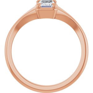 14K Rose Gold 6x4 mm Emerald Ring Mounting – image 3