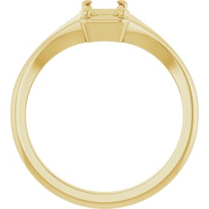 14K Yellow Gold 6x4 mm Emerald Ring Mounting – image 4