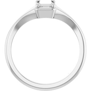 Continuum Sterling Silver 6x4 mm Emerald Ring Mounting – image 4
