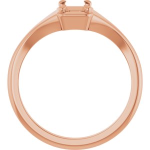 18K Rose Gold 6x4 mm Emerald Ring Mounting – image 4