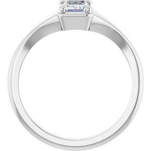 14K X1 White Gold 6x4 mm Emerald Ring Mounting – image 3