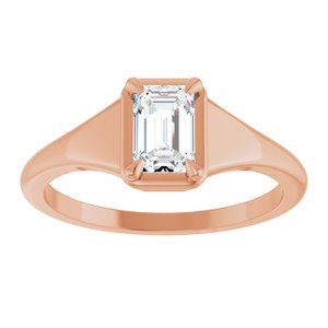 18K Rose Gold 6x4 mm Emerald Ring Mounting – image 5