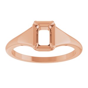 14K Rose Gold 6x4 mm Emerald Ring Mounting – image 6