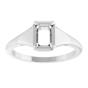 Continuum Sterling Silver 6x4 mm Emerald Ring Mounting – image 6