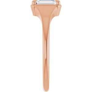 10K Rose Gold 6x4 mm Emerald Ring Mounting – image 7