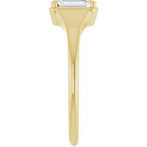 14K Yellow Gold 6x4 mm Emerald Ring Mounting – image 7