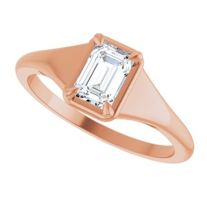 18K Rose Gold 6x4 mm Emerald Ring Mounting – image 8