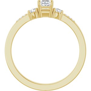 18K Yellow Gold 3x3 mm Square Ring Mounting – image 3