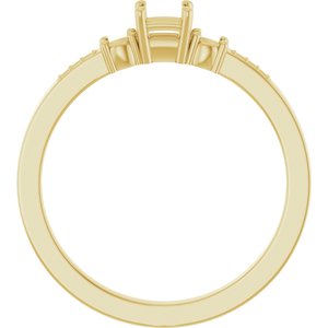 10K Yellow Gold 3x3 mm Square Ring Mounting – image 4