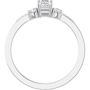 Sterling Silver 3x3 mm Square Ring Mounting – image 3