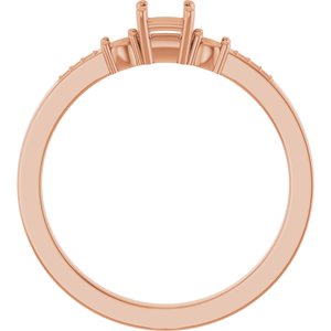 14K Rose Gold 3x3 mm Square Ring Mounting – image 4