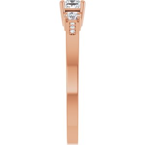 10K Rose Gold 3x3 mm Square Ring Mounting – image 7