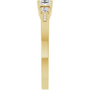 14K Yellow Gold 3x3 mm Square Ring Mounting – image 7