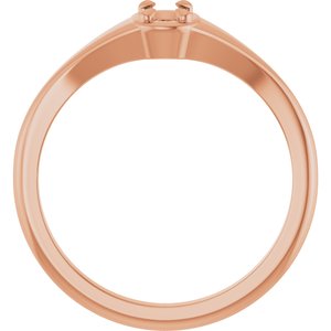 10K Rose Gold 5x3 mm Elongated Cushion Ring Mounting – image 4