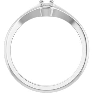 18K White Gold 5x3 mm Elongated Cushion Ring Mounting – image 4