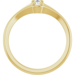 10K Yellow Gold 5x3 mm Elongated Cushion Ring Mounting – image 3