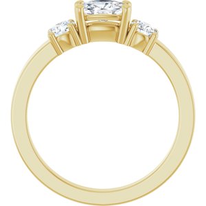 14K Yellow Gold 6x4 mm Elongated Cushion Ring Mounting – image 3