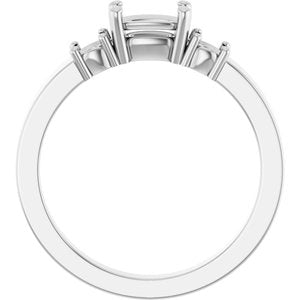 Continuum Sterling Silver 6x4 mm Elongated Cushion Ring Mounting – image 4