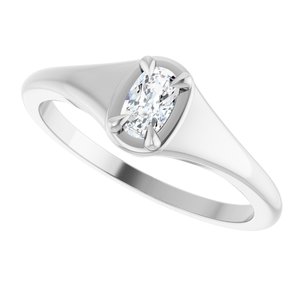 10K White Gold 5x3 mm Elongated Cushion Ring Mounting – image 8
