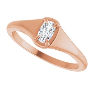 14K Rose Gold 5x3 mm Elongated Cushion Ring Mounting – image 8