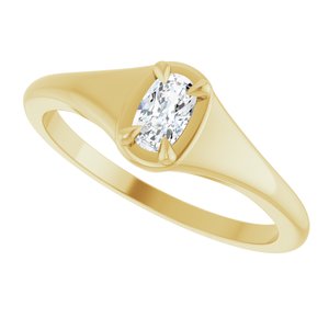 14K Yellow Gold 5x3 mm Elongated Cushion Ring Mounting – image 8