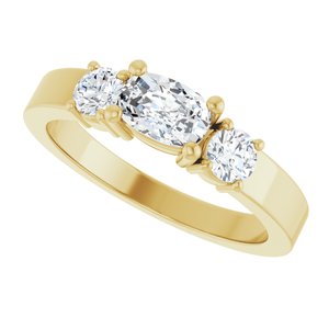 14K Yellow Gold 6x4 mm Elongated Cushion Ring Mounting – image 8