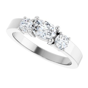 18K White Gold 6x4 mm Elongated Cushion Ring Mounting – image 8
