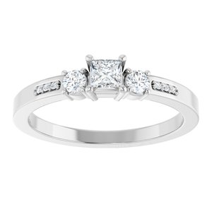 14K X1 White Gold 3x3 mm Square Ring Mounting – image 5