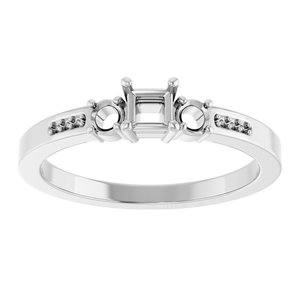 Continuum Sterling Silver 3x3 mm Square Ring Mounting – image 6
