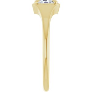 18K Yellow Gold 5x3 mm Elongated Cushion Ring Mounting – image 7