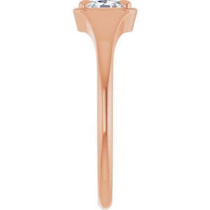 14K Rose Gold 5x3 mm Elongated Cushion Ring Mounting – image 7