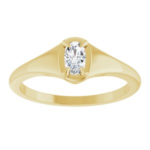 14K Yellow Gold 5x3 mm Elongated Cushion Ring Mounting – image 5