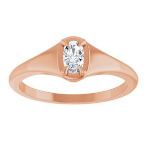 10K Rose Gold 5x3 mm Elongated Cushion Ring Mounting – image 5