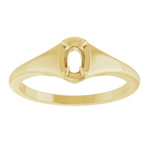 10K Yellow Gold 5x3 mm Elongated Cushion Ring Mounting – image 6