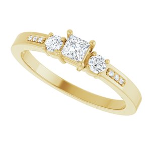 18K Yellow Gold 3x3 mm Square Ring Mounting – image 8