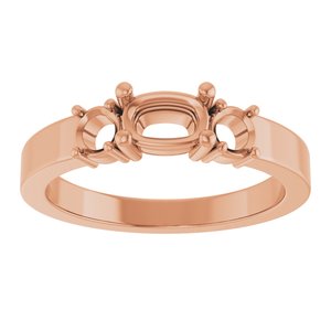 10K Rose Gold 6x4 mm Elongated Cushion Ring Mounting – image 6