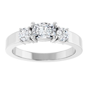 14K X1 White Gold 6x4 mm Elongated Cushion Ring Mounting – image 5