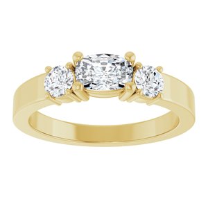 18K Yellow Gold 6x4 mm Elongated Cushion Ring Mounting – image 5
