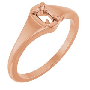 10K Rose Gold 5x3 mm Elongated Cushion Ring Mounting – image 2