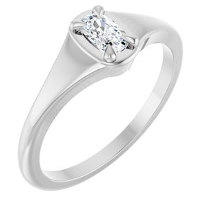 Platinum 5x3 mm Elongated Cushion Ring Mounting
