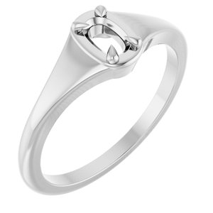 Platinum 5x3 mm Elongated Cushion Ring Mounting – image 2