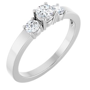 Sterling Silver 3.8 mm Round Ring Mounting