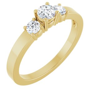 14K Yellow Gold 3.8 mm Round Ring Mounting
