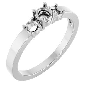 Sterling Silver 3.8 mm Round Ring Mounting – image 2