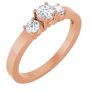 10K Rose Gold 3.8 mm Round Ring Mounting