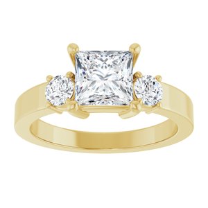 14K Yellow Gold 6x6 mm Square Ring Mounting – image 5