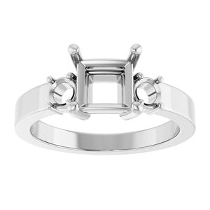 Platinum 6x6 mm Square Ring Mounting – image 6