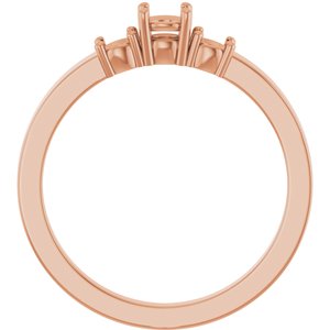 10K Rose Gold 3.8 mm Round Ring Mounting – image 4